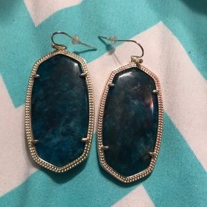 Kendra Scott Elle gold drop earrings in bronze veined turquoise